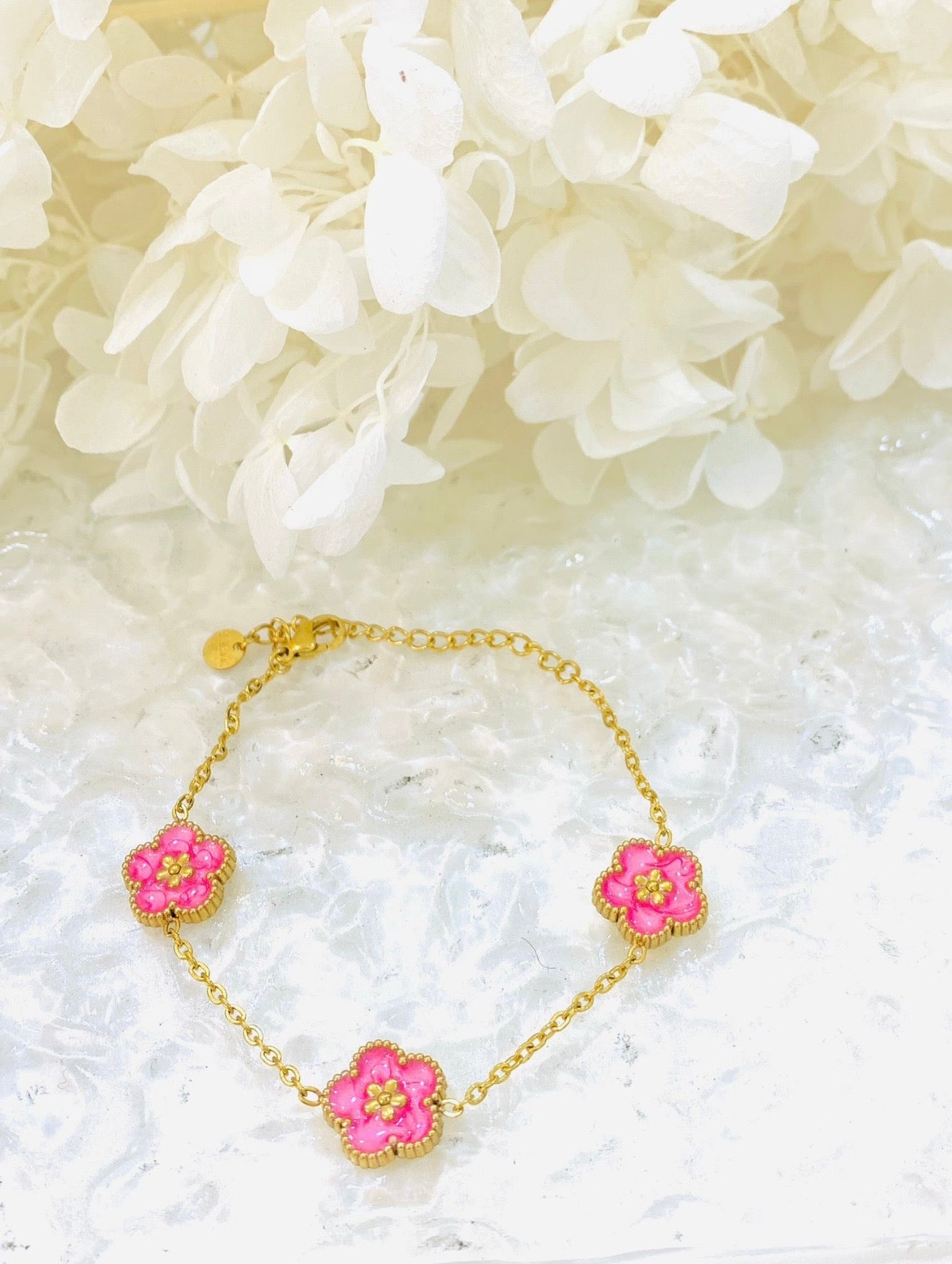 Bracelet trèfle rose🩷