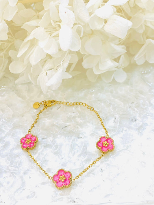 Bracelet trèfle rose🩷